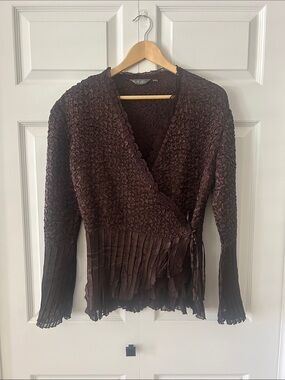 CCC Wrap Crinkle Blouse Sz XL